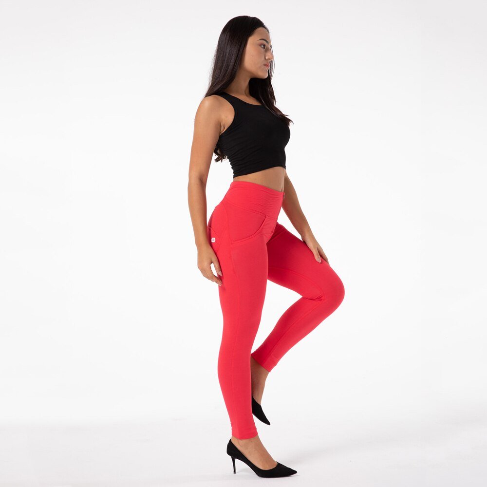 High Waist Shaping Leggings - Red – Melody South Africa