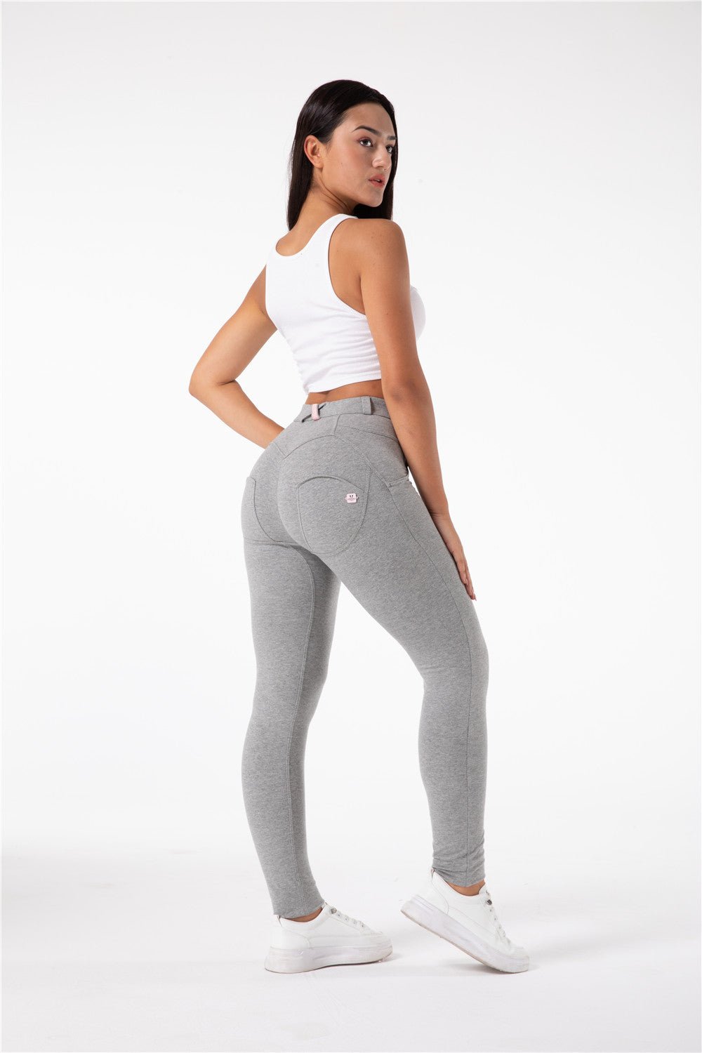 Melody Shaping Leggings Regular Mid Waist Cotton Grey - Melody South Africa