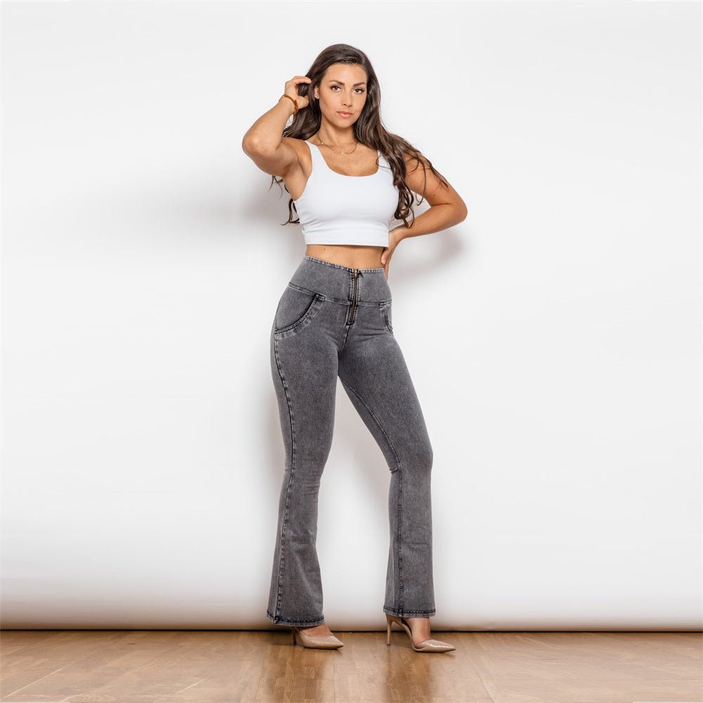 Mid Waist Shaping Pants - Grey Denim – Melody South Africa