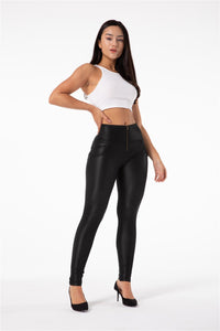 Melody Woman High Waist Black Faux Leather Leggings-Brown - Buy Melody  Jeans Worldwide