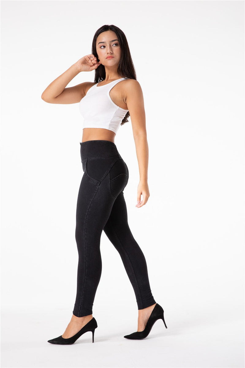 High Waist Shaping Pants - Black Denim – Melody South Africa